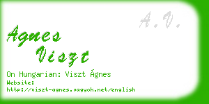 agnes viszt business card